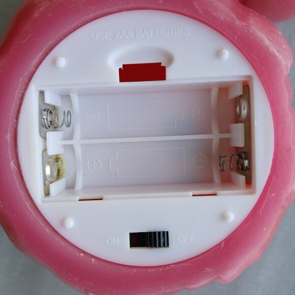 Set of 2 Pink Tulip Flameless Candles 2 AA batteries not included wax flicker - Picture 10 of 14